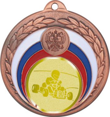 Медаль №1050-196 (Картинг, диаметр 50 мм (Медаль цвет бронза плюс жетон для вклейки) Место для вставок: обратная сторона диаметр 45 мм)