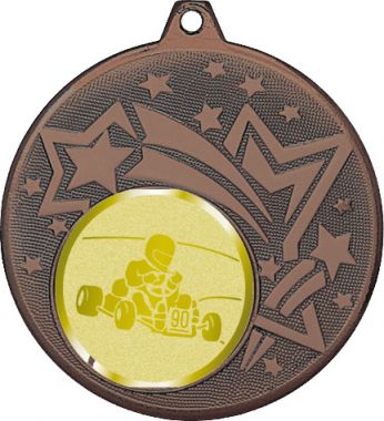 Медаль №1050-27 (Картинг, диаметр 45 мм (Медаль цвет бронза плюс жетон для вклейки) Место для вставок: обратная сторона диаметр 39 мм)