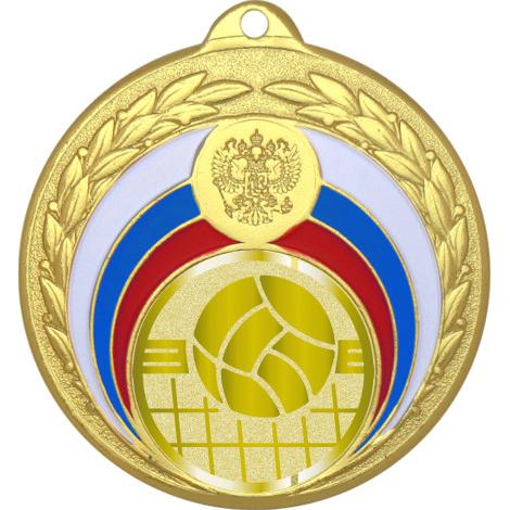 Медаль №1051-196 (Волейбол, диаметр 50 мм (Медаль цвет золото плюс жетон для вклейки) Место для вставок: обратная сторона диаметр 45 мм)