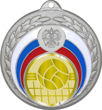 Медаль №1051-196 (Волейбол, диаметр 50 мм (Медаль цвет серебро плюс жетон для вклейки) Место для вставок: обратная сторона диаметр 45 мм)