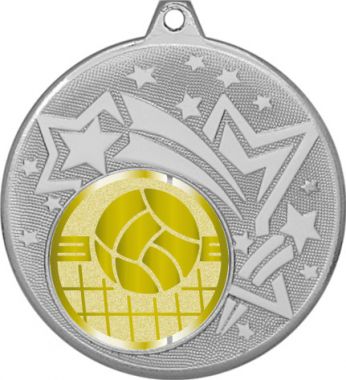 Медаль №1051-27 (Волейбол, диаметр 45 мм (Медаль цвет серебро плюс жетон для вклейки) Место для вставок: обратная сторона диаметр 39 мм)