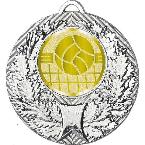 Медаль №1051-192 (Волейбол, диаметр 50 мм (Медаль цвет серебро плюс жетон для вклейки) Место для вставок: обратная сторона диаметр 45 мм)
