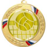 Медаль №1051-1285 (Волейбол, диаметр 70 мм (Медаль цвет золото плюс жетон для вклейки) Место для вставок: обратная сторона диаметр 60 мм)