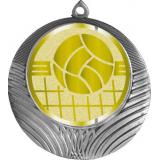 Медаль №1051-8 (Волейбол, диаметр 70 мм (Медаль цвет серебро плюс жетон для вклейки) Место для вставок: обратная сторона диаметр 64 мм)