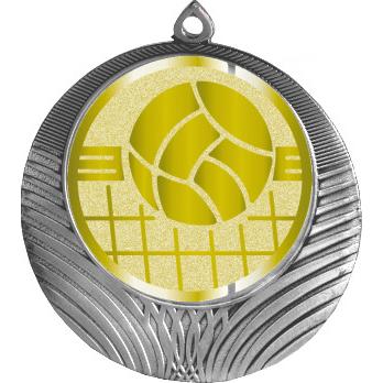 Медаль №1051-8 (Волейбол, диаметр 70 мм (Медаль цвет серебро плюс жетон для вклейки) Место для вставок: обратная сторона диаметр 64 мм)