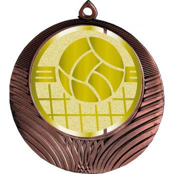 Медаль №1051-8 (Волейбол, диаметр 70 мм (Медаль цвет бронза плюс жетон для вклейки) Место для вставок: обратная сторона диаметр 64 мм)