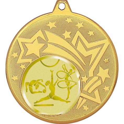 Медаль №1055-1274 (Гимнастика, диаметр 45 мм (Медаль цвет золото плюс жетон для вклейки) Место для вставок: обратная сторона диаметр 40 мм)