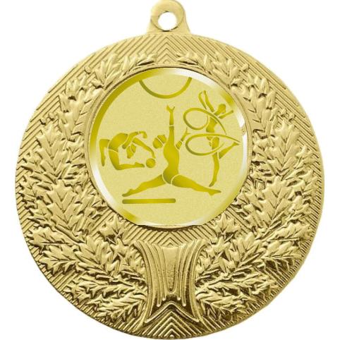 Медаль №1055-192 (Гимнастика, диаметр 50 мм (Медаль цвет золото плюс жетон для вклейки) Место для вставок: обратная сторона диаметр 45 мм)