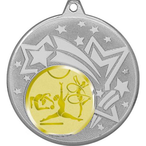 Медаль №1055-1274 (Художественная гимнастика, диаметр 45 мм (Медаль цвет серебро плюс жетон для вклейки) Место для вставок: обратная сторона диаметр 40 мм)