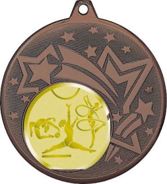 Медаль №1055-27 (Гимнастика, диаметр 45 мм (Медаль цвет бронза плюс жетон для вклейки) Место для вставок: обратная сторона диаметр 39 мм)