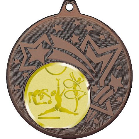 Медаль №1055-1274 (Гимнастика, диаметр 45 мм (Медаль цвет бронза плюс жетон для вклейки) Место для вставок: обратная сторона диаметр 40 мм)