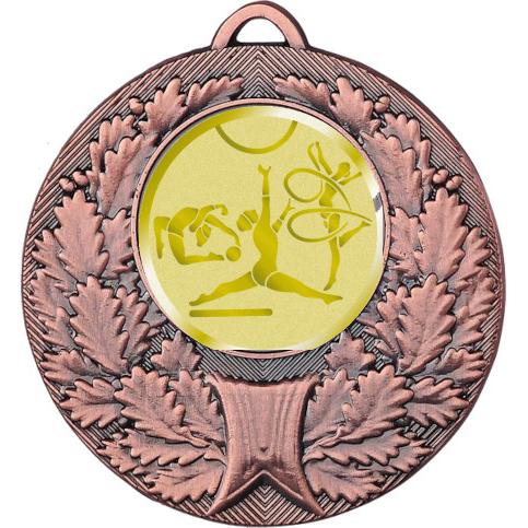Медаль №1055-192 (Художественная гимнастика, диаметр 50 мм (Медаль цвет бронза плюс жетон для вклейки) Место для вставок: обратная сторона диаметр 45 мм)