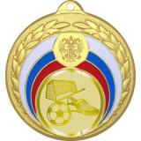 Медаль №1058-196 (Футбол, диаметр 50 мм (Медаль цвет золото плюс жетон для вклейки) Место для вставок: обратная сторона диаметр 45 мм)