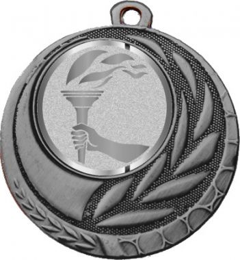 Медаль №1060-1274 (Факел, олимпиада, диаметр 45 мм (Медаль цвет серебро плюс жетон для вклейки) Место для вставок: обратная сторона диаметр 40 мм)