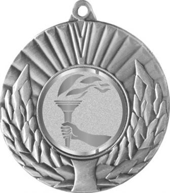 Медаль №1060-192 (Факел, олимпиада, диаметр 50 мм (Медаль цвет серебро плюс жетон для вклейки) Место для вставок: обратная сторона диаметр 45 мм)