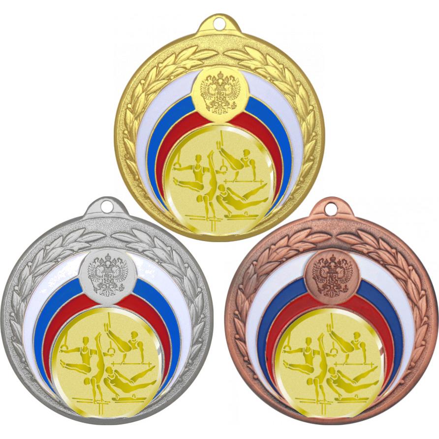 Комплект медалей №1063-196 (Лёгкая атлетика, диаметр 50 мм (Три медали плюс три жетона для вклейки) Место для вставок: обратная сторона диаметр 45 мм)