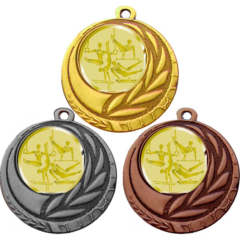 Комплект медалей №1063-1274 (Лёгкая атлетика, диаметр 45 мм (Три медали плюс три жетона для вклейки) Место для вставок: обратная сторона диаметр 40 мм)