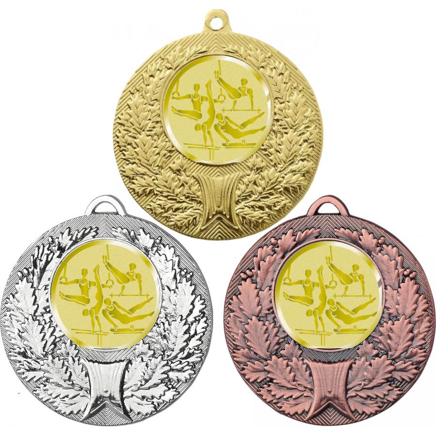 Комплект медалей №1063-192 (Лёгкая атлетика, диаметр 50 мм (Три медали плюс три жетона для вклейки) Место для вставок: обратная сторона диаметр 45 мм)