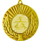 Медаль №1064-192 (Гимнастика, диаметр 50 мм (Медаль цвет золото плюс жетон для вклейки) Место для вставок: обратная сторона диаметр 45 мм)