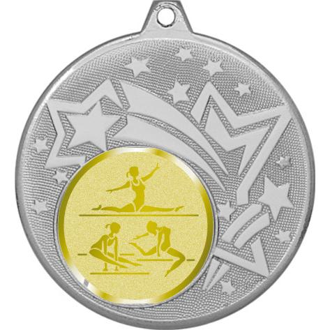 Медаль №1064-1274 (Спортивная гимнастика, диаметр 45 мм (Медаль цвет серебро плюс жетон для вклейки) Место для вставок: обратная сторона диаметр 40 мм)
