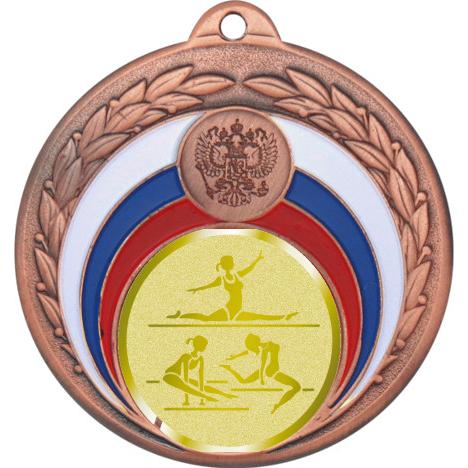 Медаль №1064-196 (Гимнастика, диаметр 50 мм (Медаль цвет бронза плюс жетон для вклейки) Место для вставок: обратная сторона диаметр 45 мм)