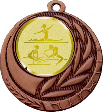 Медаль №1064-27 (Гимнастика, диаметр 45 мм (Медаль цвет бронза плюс жетон для вклейки) Место для вставок: обратная сторона диаметр 39 мм)