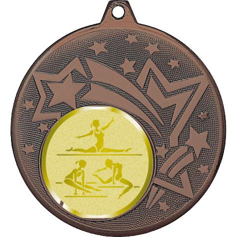 Медаль №1064-1274 (Спортивная гимнастика, диаметр 45 мм (Медаль цвет бронза плюс жетон для вклейки) Место для вставок: обратная сторона диаметр 40 мм)