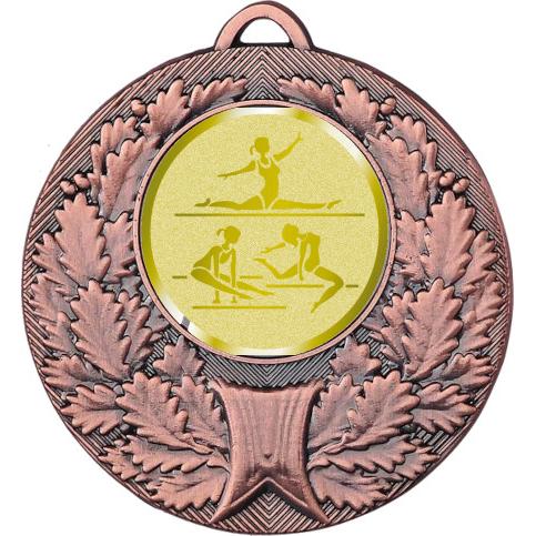 Медаль №1064-192 (Спортивная гимнастика, диаметр 50 мм (Медаль цвет бронза плюс жетон для вклейки) Место для вставок: обратная сторона диаметр 45 мм)