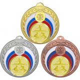 Комплект медалей №1064-196 (Гимнастика, диаметр 50 мм (Три медали плюс три жетона для вклейки) Место для вставок: обратная сторона диаметр 45 мм)