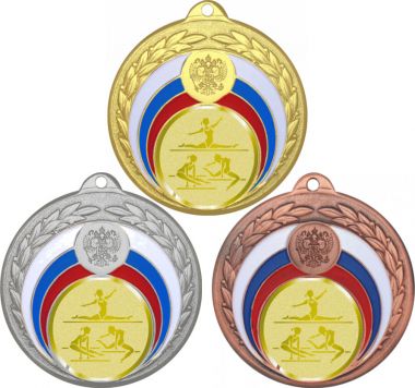 Комплект медалей №1064-196 (Гимнастика, диаметр 50 мм (Три медали плюс три жетона для вклейки) Место для вставок: обратная сторона диаметр 45 мм)