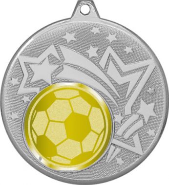 Медаль №1065-1274 (Футбол, диаметр 45 мм (Медаль цвет серебро плюс жетон для вклейки) Место для вставок: обратная сторона диаметр 40 мм)