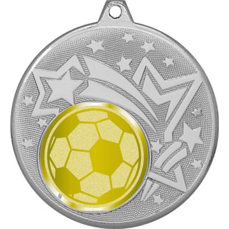 Медаль №1065-1274 (Футбол, диаметр 45 мм (Медаль цвет серебро плюс жетон для вклейки) Место для вставок: обратная сторона диаметр 40 мм)