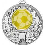 Медаль №1065-192 (Футбол, диаметр 50 мм (Медаль цвет серебро плюс жетон для вклейки) Место для вставок: обратная сторона диаметр 45 мм)
