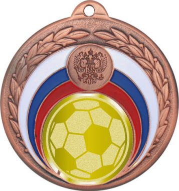 Медаль №1065-196 (Футбол, диаметр 50 мм (Медаль цвет бронза плюс жетон для вклейки) Место для вставок: обратная сторона диаметр 45 мм)
