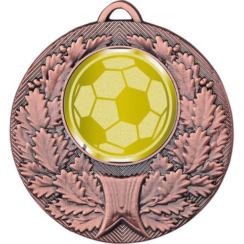 Медаль №1065-192 (Футбол, диаметр 50 мм (Медаль цвет бронза плюс жетон для вклейки) Место для вставок: обратная сторона диаметр 45 мм)
