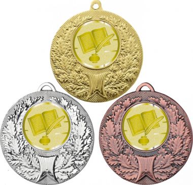 Комплект медалей №1068-192 (Образование, диаметр 50 мм (Три медали плюс три жетона для вклейки) Место для вставок: обратная сторона диаметр 45 мм)