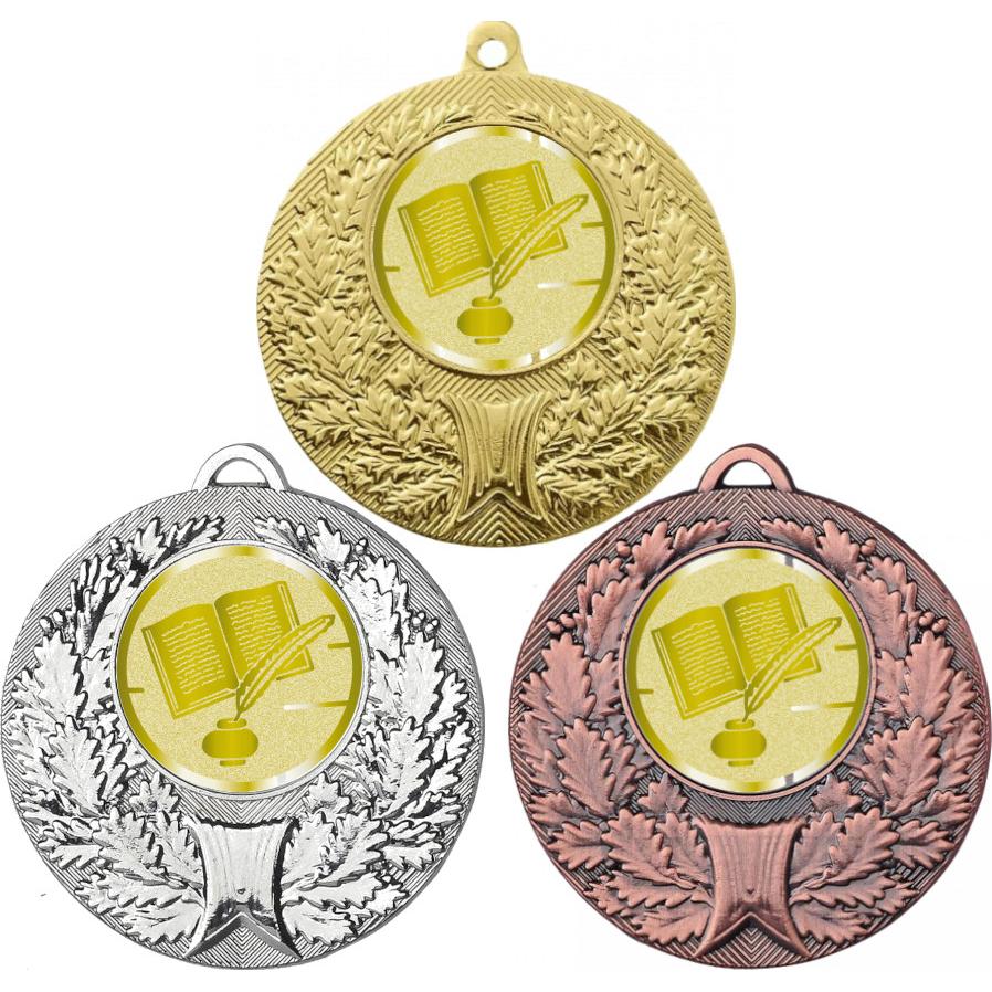 Комплект медалей №1068-192 (Образование, диаметр 50 мм (Три медали плюс три жетона для вклейки) Место для вставок: обратная сторона диаметр 45 мм)