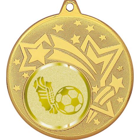 Медаль №1069-1274 (Футбол, диаметр 45 мм (Медаль цвет золото плюс жетон для вклейки) Место для вставок: обратная сторона диаметр 40 мм)