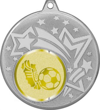 Медаль №1069-1274 (Футбол, диаметр 45 мм (Медаль цвет серебро плюс жетон для вклейки) Место для вставок: обратная сторона диаметр 40 мм)