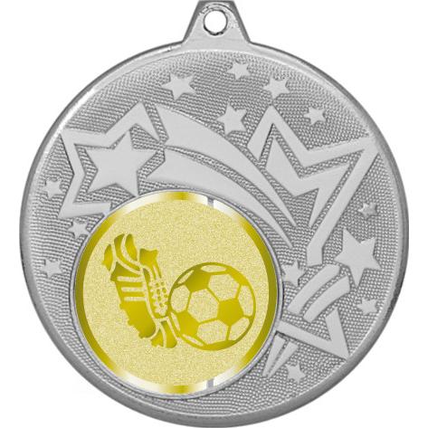 Медаль №1069-1274 (Футбол, диаметр 45 мм (Медаль цвет серебро плюс жетон для вклейки) Место для вставок: обратная сторона диаметр 40 мм)
