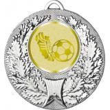 Медаль №1069-192 (Футбол, диаметр 50 мм (Медаль цвет серебро плюс жетон для вклейки) Место для вставок: обратная сторона диаметр 45 мм)
