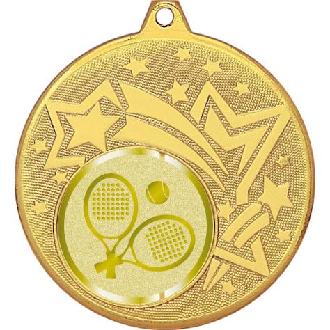 Медаль №1070-1274 (Большой теннис, диаметр 45 мм (Медаль цвет золото плюс жетон для вклейки) Место для вставок: обратная сторона диаметр 40 мм)