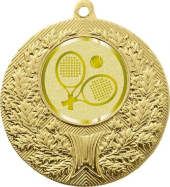 Медаль №1070-192 (Большой теннис, диаметр 50 мм (Медаль цвет золото плюс жетон для вклейки) Место для вставок: обратная сторона диаметр 45 мм)