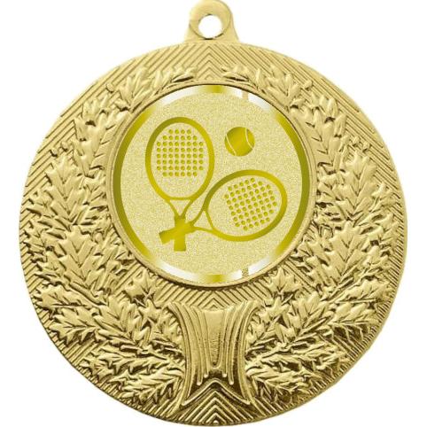 Медаль №1070-192 (Большой теннис, диаметр 50 мм (Медаль цвет золото плюс жетон для вклейки) Место для вставок: обратная сторона диаметр 45 мм)