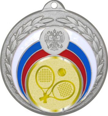 Медаль №1070-196 (Большой теннис, диаметр 50 мм (Медаль цвет серебро плюс жетон для вклейки) Место для вставок: обратная сторона диаметр 45 мм)