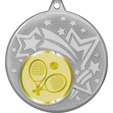 Медаль №1070-1274 (Большой теннис, диаметр 45 мм (Медаль цвет серебро плюс жетон для вклейки) Место для вставок: обратная сторона диаметр 40 мм)