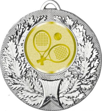 Медаль №1070-192 (Большой теннис, диаметр 50 мм (Медаль цвет серебро плюс жетон для вклейки) Место для вставок: обратная сторона диаметр 45 мм)