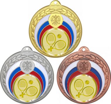 Комплект медалей №1070-196 (Большой теннис, диаметр 50 мм (Три медали плюс три жетона для вклейки) Место для вставок: обратная сторона диаметр 45 мм)