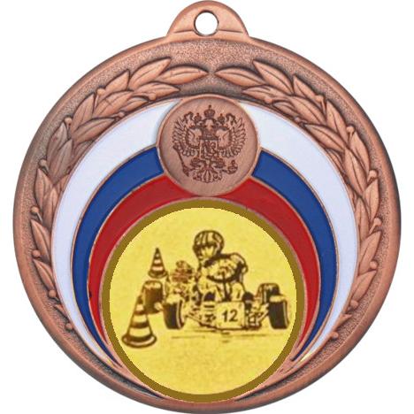 Медаль №11-196 (Картинг, диаметр 50 мм (Медаль цвет бронза плюс жетон для вклейки) Место для вставок: обратная сторона диаметр 45 мм)