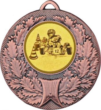 Медаль №11-192 (Картинг, диаметр 50 мм (Медаль цвет бронза плюс жетон для вклейки) Место для вставок: обратная сторона диаметр 45 мм)